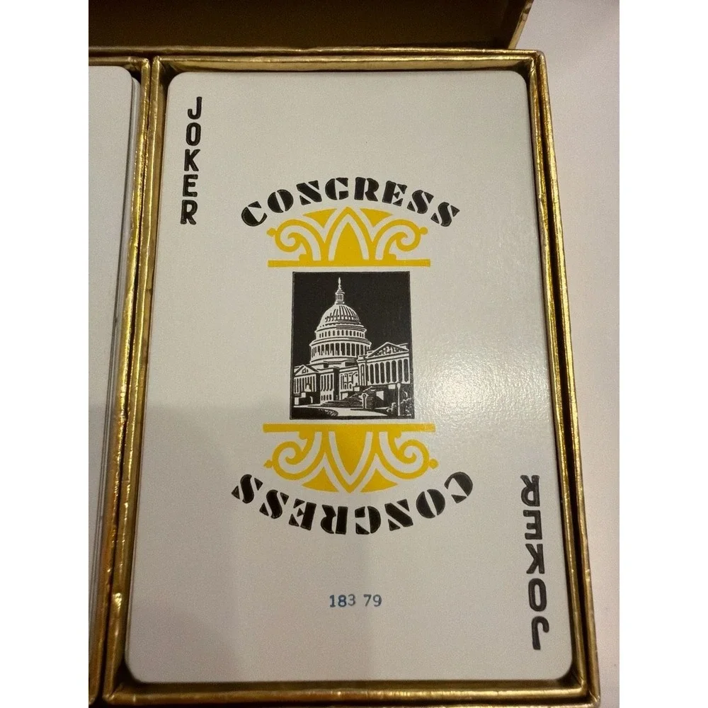 Vintage Congress Double Deck Playing Cards Mallard Ducks in Flight with Suede Bo